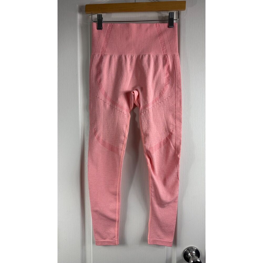 Women's Pink Athletic Leggings Nylon Polyester Spandex Activewear Size M